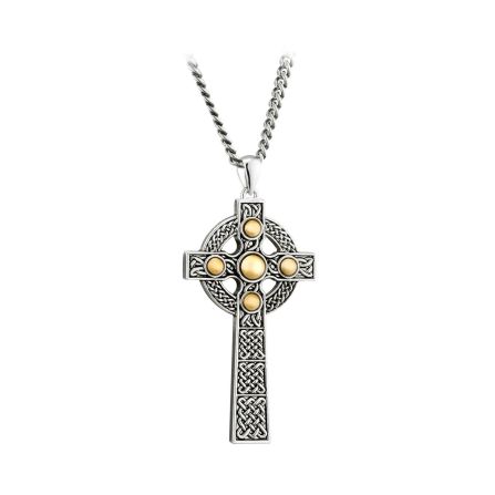 Solvar Sterling Silver Celtic Domed Cross 